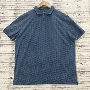 Charles Tyrwhitt Men's Dress Polo Shirt XL Blue Feather Smart Jersey Performace